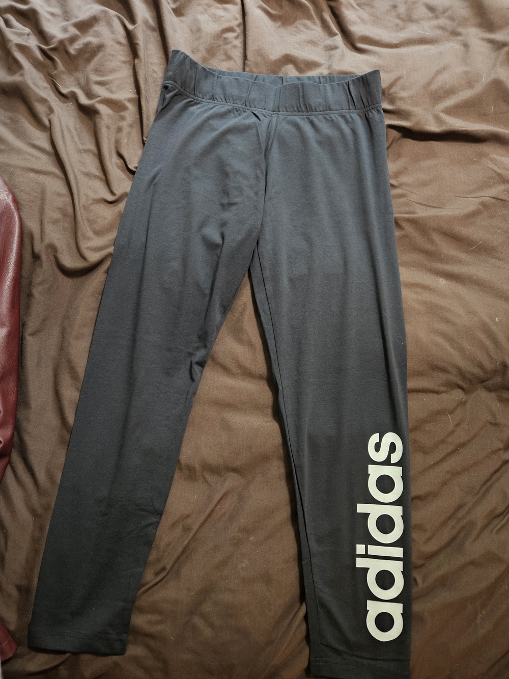 Womens M adidas Nwot Black Leggings with White Side Logo